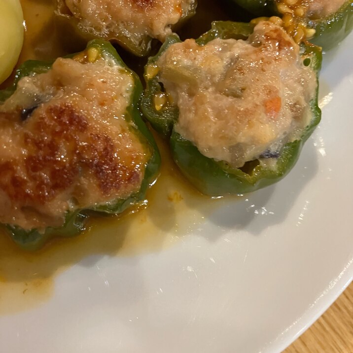 ピーマンつくね焼き